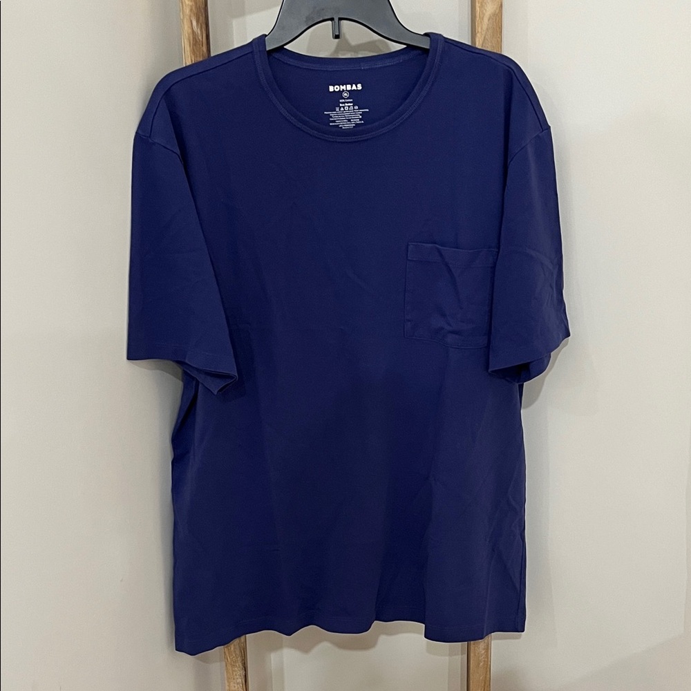 New Bombas Men's Blue Short Sleeve Cotton Tee